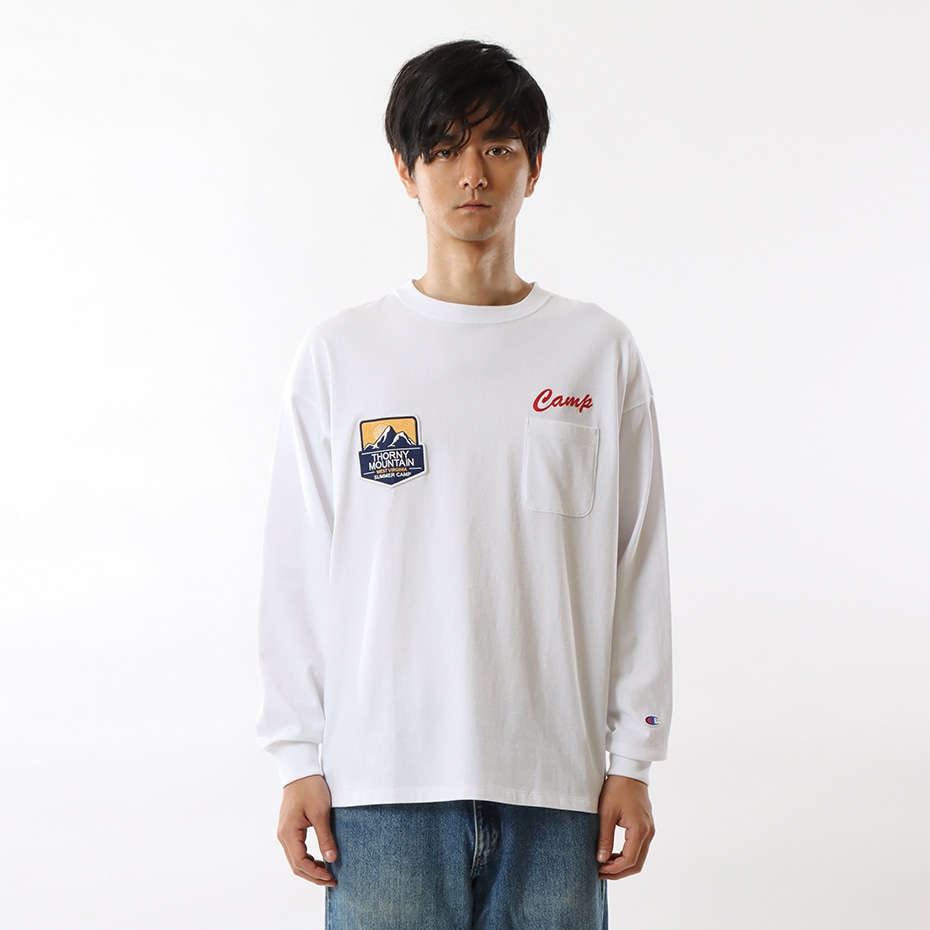 ポケットロングスリーブTシャツ ホワイト | チャンピオンの公式通販サイト