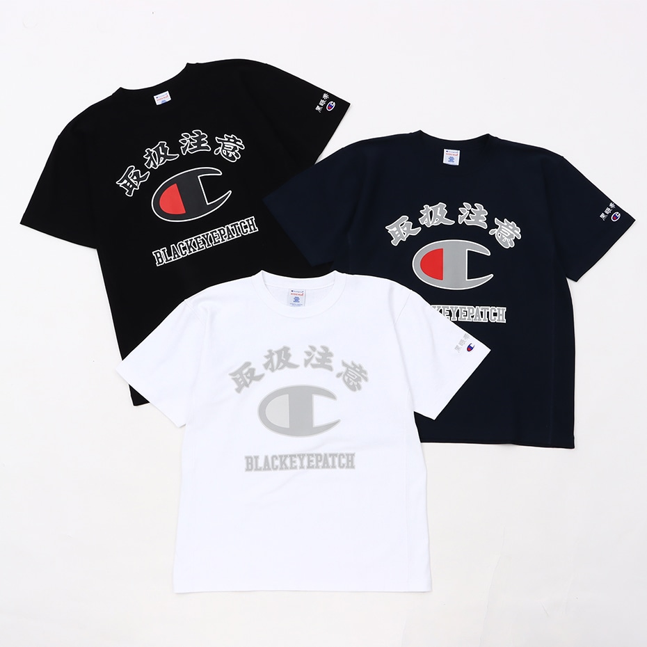 【新品】Champion×BLACK EYE PATCH フロントロゴTシャツ