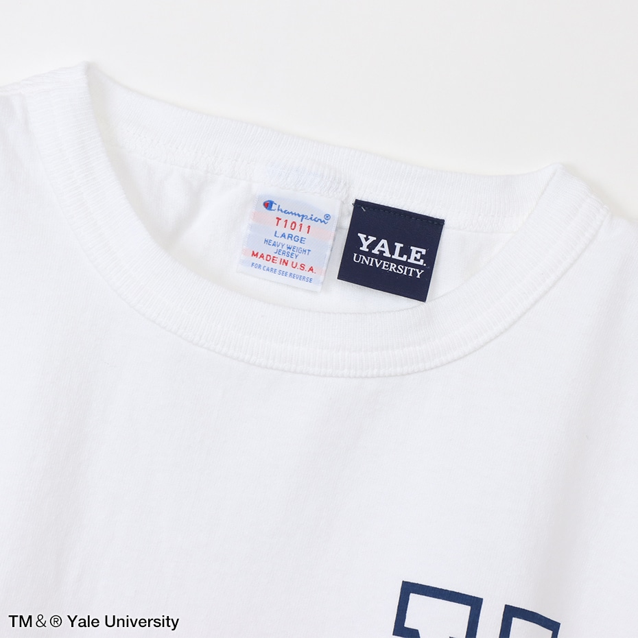 チャンピオン T1011 カレッジプリント YALE 染み込み Tシャツ L