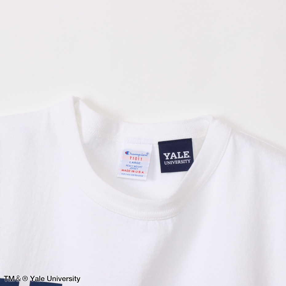 チャンピオン T1011 カレッジプリント YALE Tシャツ 紺 XL