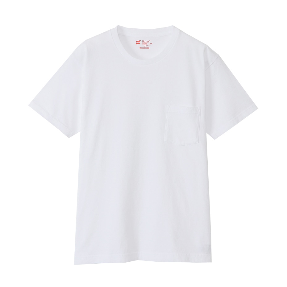 ジャパンフィット 2枚組 クルーネックポケットtシャツ ホワイト ヘインズの公式通販サイト