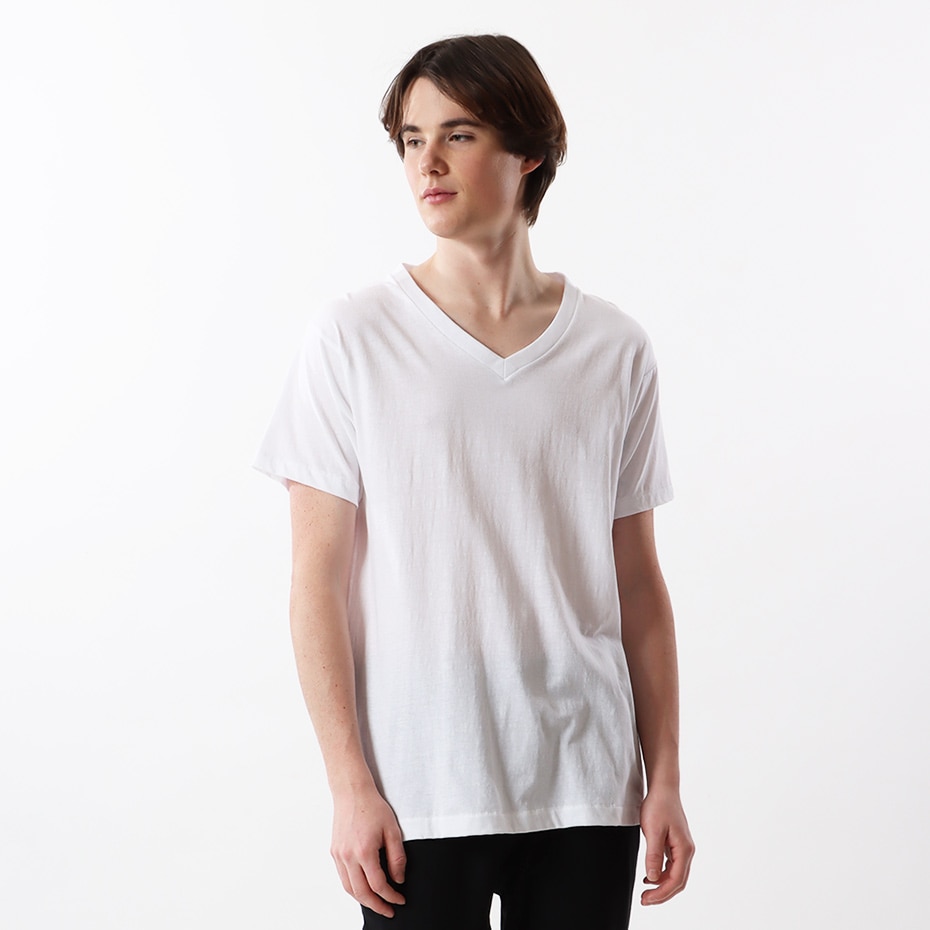 3枚組】アオラベルVネックTシャツ ホワイト | ヘインズの公式通販サイト