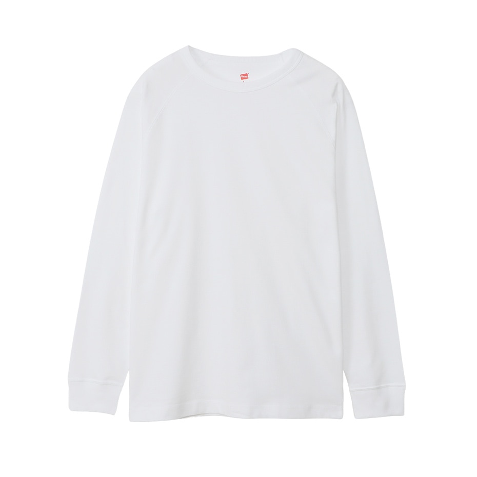 ロングスリーブ ラグランクルーシャツ ホワイト | ヘインズの公式通販
