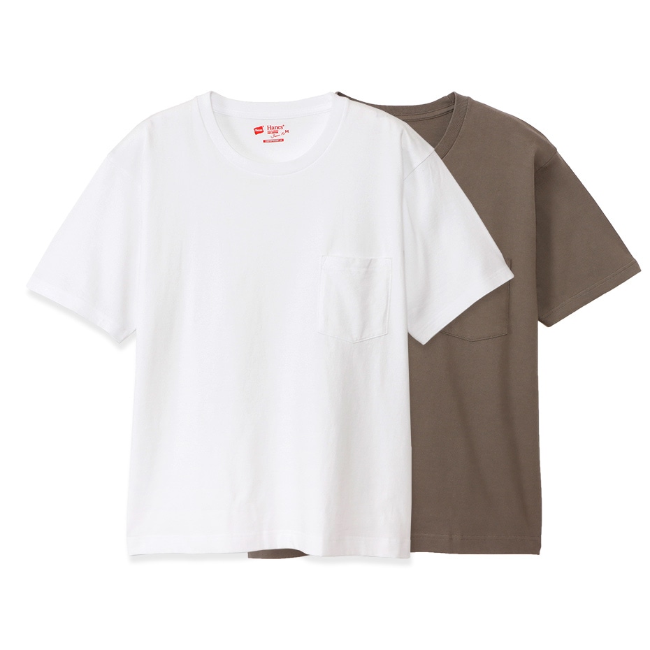 ウィメンズ ジャパンフィット 2枚組 ボーイフレンドポケットtシャツ 5 3oz ダークブラウン ヘインズの公式通販サイト